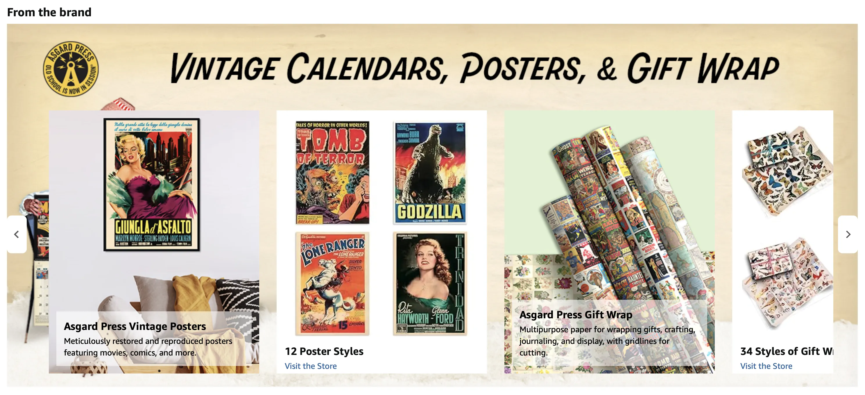 Second image from a slider presenting the Amazon Brand Story for Asgard Press