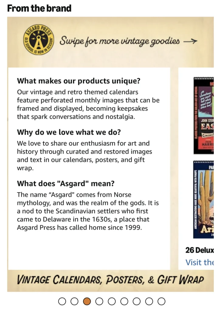 Module for Amazon Brand Story for Asgard Press